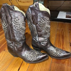 Distressed Metallic Cowboy Boots From Buckle